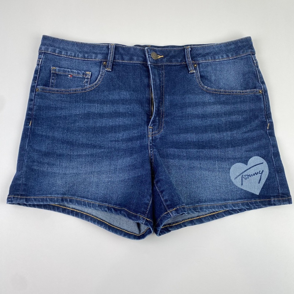 Tommy Hilfiger Greenwich Skimmer Shorts Womens 14 (35x4) Blue Denim Heart
